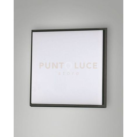 DESDY PLAFONIERA NERA L.24X24CM A LED 23W 3000K 2700 LM IN ALLUMINIO IP54