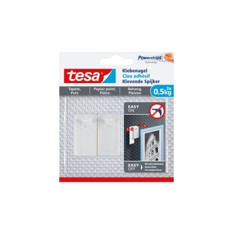 tesa 77772 Clou adhésif tesa® blanc Contenu: 2 pc(s) W680111