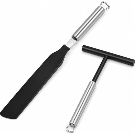 2pcs Distributeur De Pâte Râteau À Crêpe Spreader Ensemble Etaleur Crepe -Spatule Crepe Et Râteau En Silicone Pour Cuisine, Gâteau. (1/5)