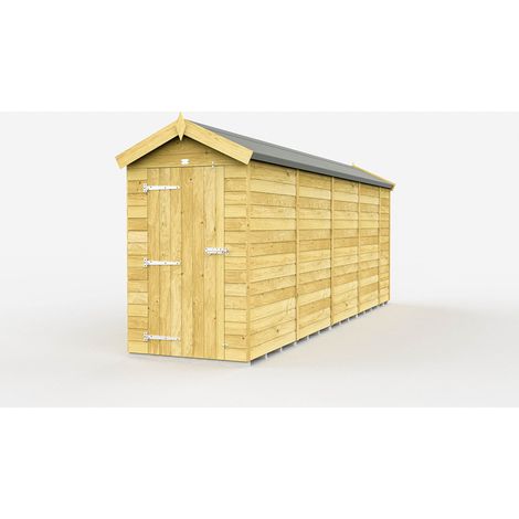 4 x 18 Feet Apex Shed - Single Door Without Windows - Wood - L533 x W118 x H217 cm