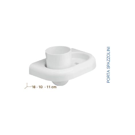 Bicchiere Porta Spazzolini da Denti e Dentifricio Bianco in Plastica Durolite (1/3)