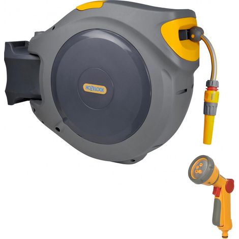 Hozelock 2595 40m Auto Reel Retractable Hose System Wall Mounted 2679 Spray Gun (1/4)