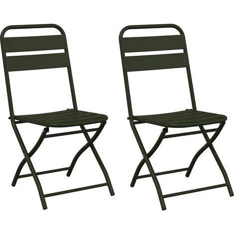 Chaise de jardin pliante en deux parties, verte, en acier thermolaqué (1/5)