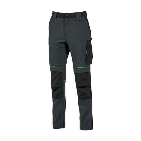 PANTALONE DA LAVORO 'ATOM' GRIGIO/VERDE Tg. XXXL - UPOWER