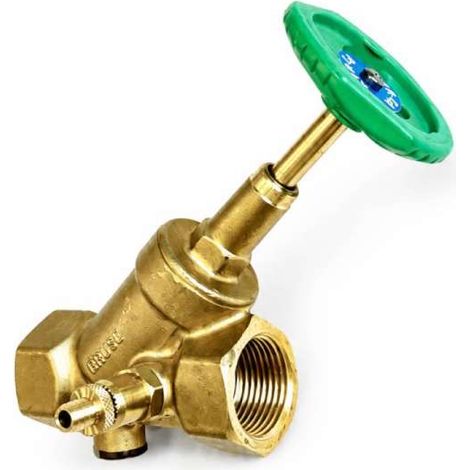 BRUSE KFR Ventil 1" DN25 mit Entleerung steigende Spindel Schrägsitzventil 083125010000000