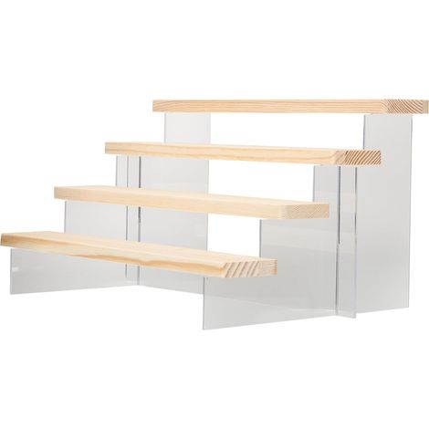Étagère à 4 Niveaux en Acrylique pour Bureau et Salon, Support de Rangement Multifonction Finition Lisse, Design Simple et Décoratif pour Présentation D'objets (1/5)