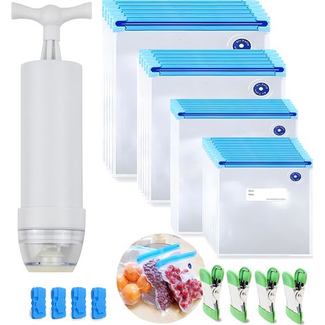 Sous Vide Bags - BPA-Free Reusable Vacuum Seal Bags with Air Valve - For Sous Vide Cooking - Set of 15 (1/5)