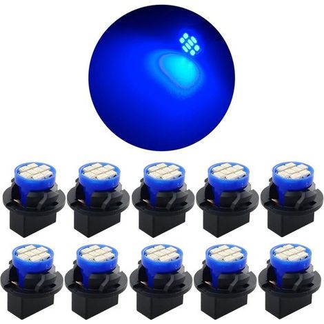 10 bombillas LED T10 para interior - azules - Aptas para 194 / 168 - Bombillas de repuesto transparentes para salpicadero y panel de instrumentos (1/5)