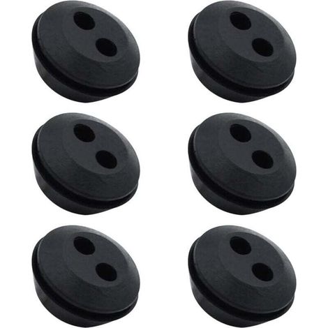 Set di 6 tappi per tubo carburante, guarnizioni in gomma per serbatoio, 2 fori, raccordi per tubo, raccordi per tubo serbatoio decespugliatore -Crezuo