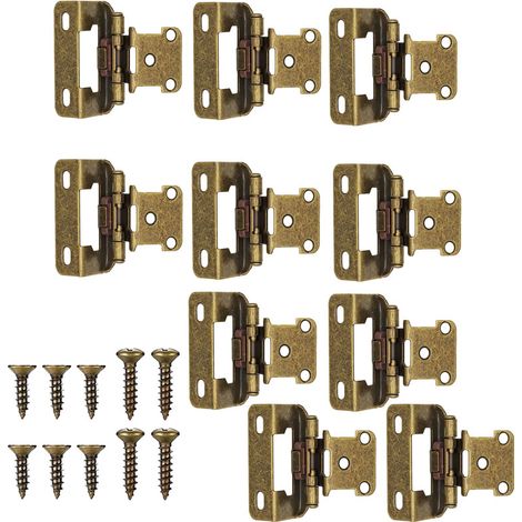 10 charnières porte armoire 1/2 pouces bronze, pour couvercle avec vis (1/4)