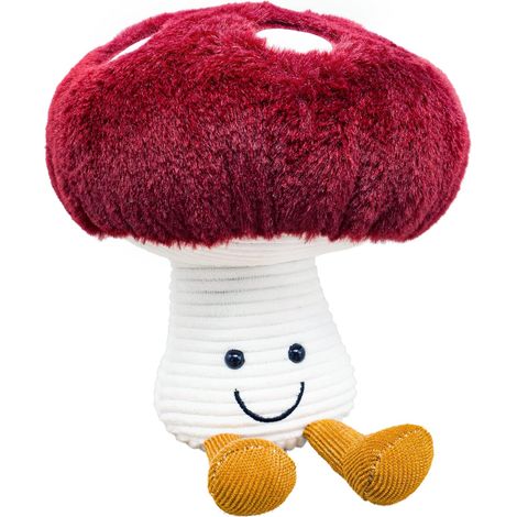 Coussin en peluche champignon mignon et amusant pour enfants ou décoration intérieure (Champignon rouge) (1/3)