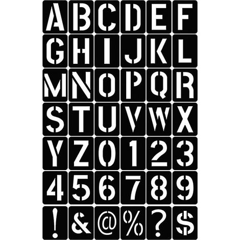 42 pochoirs creux pour lettres, chiffres et symboles, pour loisirs créatifs et gaufrage [NX] (1/5)
