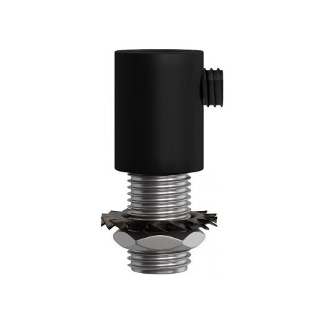 Serre-Câble Cylindrique Métal Noir Mat avec Tige, Écrou et Rondelle - Accessoires de Fixation Métalliques