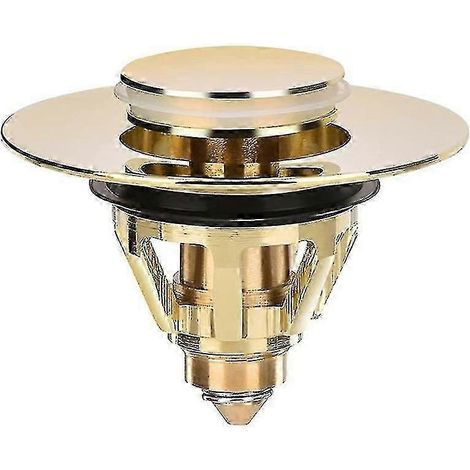 Bouchon de vidange pour lavabo, bonde universelle à clapet, crépine anti-obstruction en laiton, bouchon d'évier - GHUL (1/4)