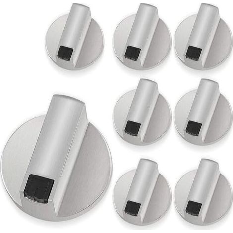 8-teiliges Set Herdknöpfe aus Metall, universelle Kochfeldknöpfe und Ofenregler als Ersatzzubehör für Gasherde und Backöfen (1/5)