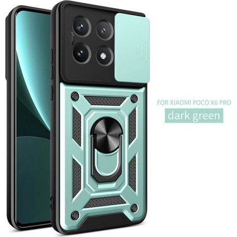 Coque Pour Xiaomi Poco X6 Pro Caméra arrière de protection de précision Coque de protection pour suppOrt antichoc Vert (1/5)