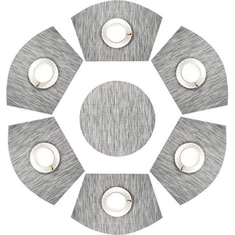 Juego de 7 manteles individuales con diseño a rayas (1/4)