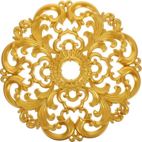 Médaillon D'éclairage de Plafond Résistant aux Chocs et Solide, Décoration Or pour Salon et Salle à Manger, Style Moderne et Traditionnel Adapté à Toute Pièce (1/5)