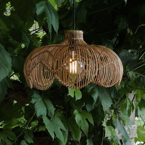 [NEUWERTIG] B-Ware PR Home Lampada a Sospensione Da Esterno Belle, Rattan Naturale, Ø 43 Cm, Spina IP44 (1/2)