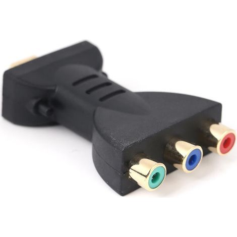 Convient aux adaptateurs HDMI vers 3 RCA RGB plaqués or Jixopn, convertisseurs de composants AV portables, durables, plug-and-play et légers pour la vidéo DVD. (1/2)