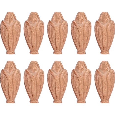 10Pcs Peach Wood Carved Lily Flowers DIY Jewelry Making Pendant Art Crafts Gifts (1/5)