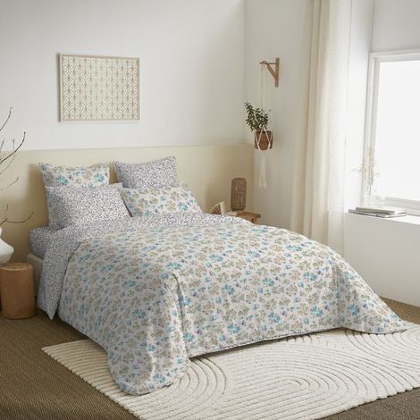 Pack complet housse de couette - Tanya - Réversible - 240x220 cm - 100% coton - Lavable en machine