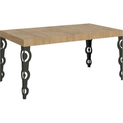 Tavolo Allungabile 120/380x90 cm Karamay Premium Quercia Natura Gambe Antracite