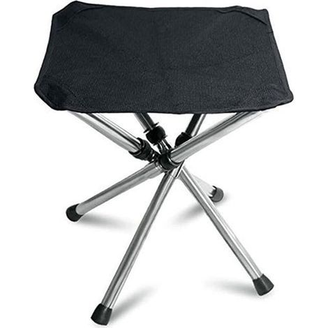 Chaise de pêche pliante d'extérieur en aluminium, tabouret de pique-nique portable et pliable, mini tabouret de rangement, chaise de pêche pliable, voyage, cheval, mobilier ultraléger, noir-ARCAN (1/5)