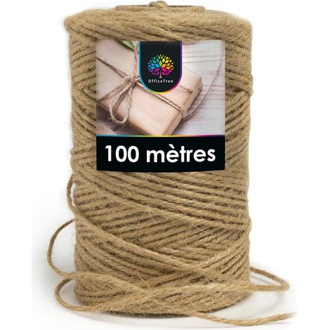 1 Rouleau - Ficelle De Jute - Corde Naturelle - Pour Bricolage Jardinage Macramé Emballage Décoration - Brun Naturel - 100m X 2mm (1/5)