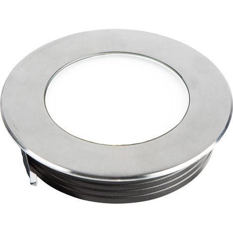 Encastré de sol extérieur ZEPH 3 SLIM 24V rond inox non percée bleu 6x2W - EUROPOLE - 56324