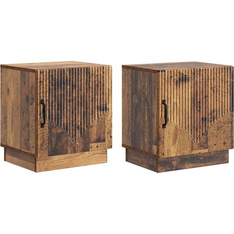 Maison Exclusive - Comodino 2 pz Legno antico 43 x 34,5 x 47 cm (1/5)