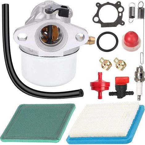 799868 Carburateur pour Briggs & Stratton 694882 698444 498254 798170 498170 49-817-0 497347 498966 4-7 HP 122000 Series Moteurs avec Filtre à air Bougie d'allumage Pièces de Rechange (1/5)