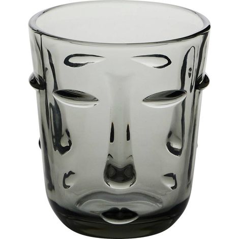 Lot de 6 gobelets Visage transparent D8,5xH10cm - Atmosphera créateur d'intérieur