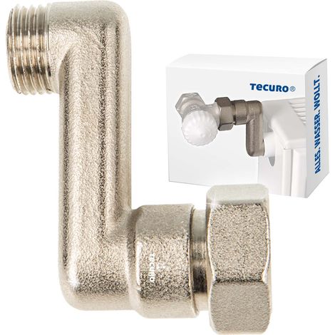 tecuro Heizkörper S-Anschluss - 50 mm Höhenausgleich 1/2 AG x 3/4 Üwm, Messing vernickelt (1/5)