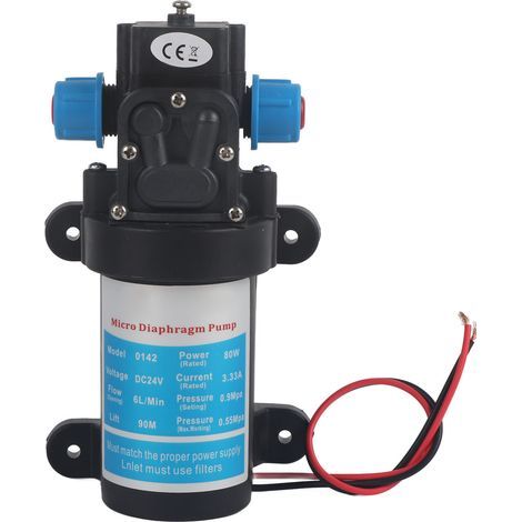 Hochdruck-Gleichstrom-Selbstansaug-Elektro-Mikromembranpumpe für die Autowaschreinigung, 6 l/min (24 V (0142HB-24-80F)) (1/5)