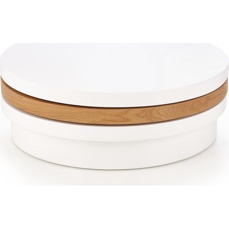 Mesa de centro convertible Houston 173 , 27x0x0cm, Diámetro: 80, MDF, Redonda