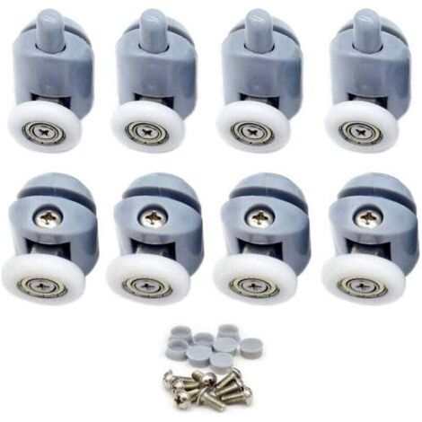 Befestigungsrollen für Duschtüren und Duschkabinen, 8 Stück, Rollen für Duschtüren, Rollen für Schiebetüren, Rollen für Duschkabinen, 23 mm