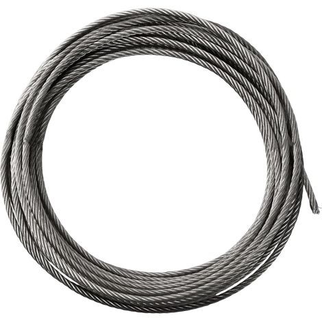 10 m Stainless Steel Cable, Stainless Steel Metal Cable, 7 x 19 Strands Metal Rope, Steel Cable Kit, Metal Hanging Wire for Outdoor Indoor Balustrade Cable (5 mm) (1/5)