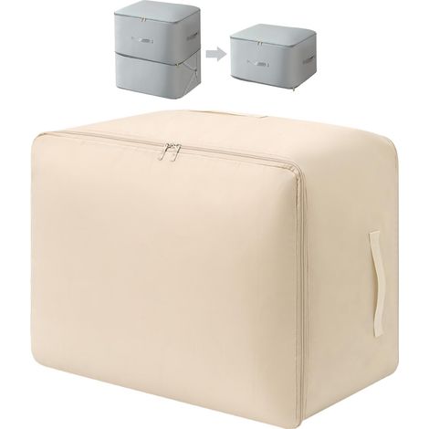 Sac de compression auto, organisateur ultra-compact, rangement pour couette, vêtements, voyage et maison (Beige, XL)