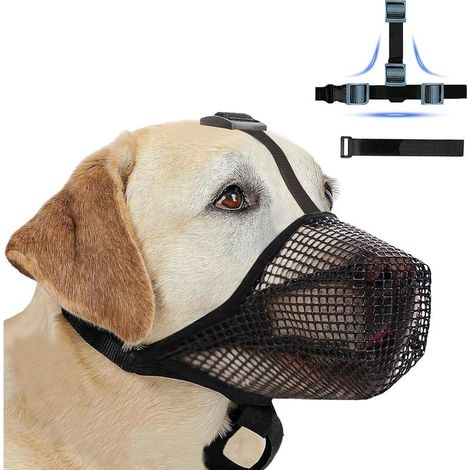 Muselière pour Grands Chiens, Masque Respirant Ajustable en Maille Douce – Protection Confortable pour Chien de Grande Taille(L) (1/5)