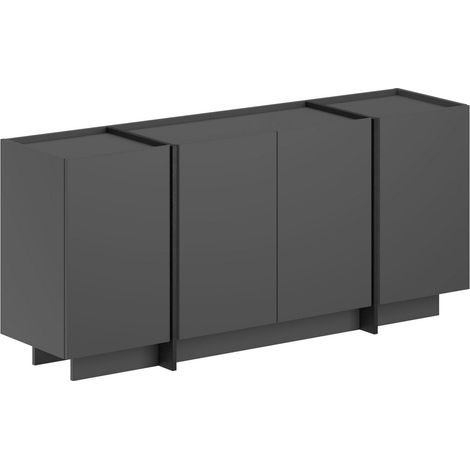 Holzbuffet "Dorma" - 180 x 45 x 80 cm - Anthrazit / Schwarz