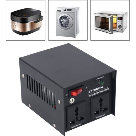 Transformateur de puissance ST-300VA : transformateur élévateur 110 V vers 220 V, transformateur abaisseur 220 V vers 110 V, prise standard européenne 110 V-120 V/220 V-240 V (1/5)