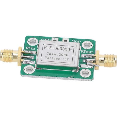 Module RF amplificateur de puissance moyenne ultra-large bande avec boîtier blindé 5 MHz–6 GHz, gain 20 dB (1/4)