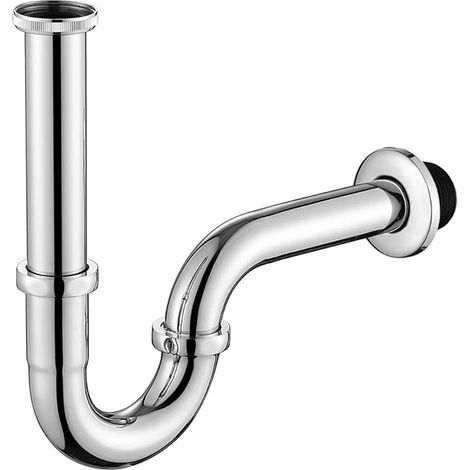 Siphon de Lavabo Universel, Siphon à Tube 1-1/4"x32 mm, Tube Siphon de Lavabo Chromé en Acier Inoxydable Anti Odeur pour Evier Cuisine, Hauteur Réglable (1/5)