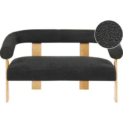 Sofa 2 Seater ILBRO Boucle Black/ Light Brown