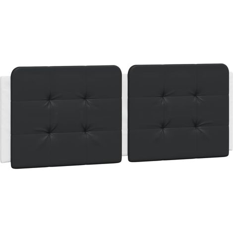 Coussin de tête de lit Zadar noir et blanc 120 cm similicuir