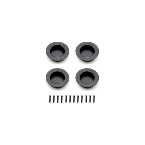 4 Pièces Poignées Rondes Encastrées, 40 mm Poignee de Portes Coulissantes en Acier Inoxydable, Poignées Noir de Meuble peut être Utilisé pour Les Tiroirs, Armoires, Meubles sur Mesure (1/4)