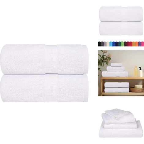 Gästetücher 2 Stk. Weiß 30x50 cm 360 g/m² 100% Baumwolle - Gästetuch - Gästetücher - Gästehandtuch - Handtuch (1/5)