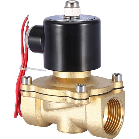 Électrovanne DN25 1" à deux voies en laiton, normalement fermée, 220 V CA (1/5)