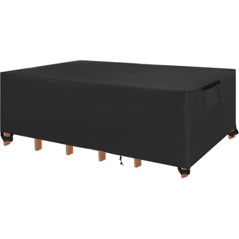 1 Housse de protection, imperméable, tissu Oxford, coutures renforcées, pour table de jardin rectangulaire (1/5)